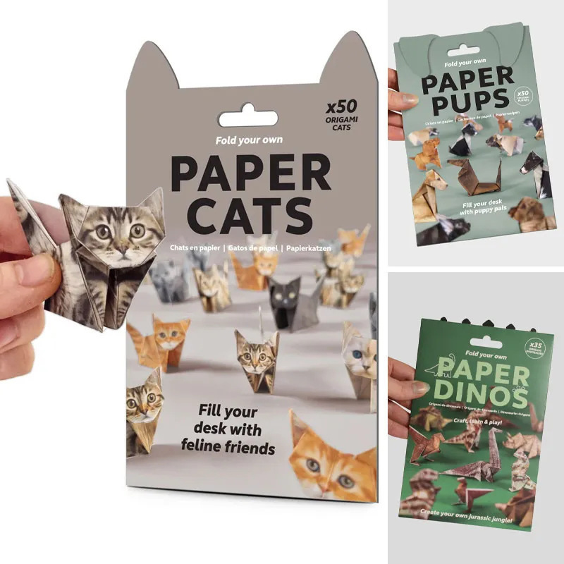 Art Craft Cat - กระดาษพับรูปสัตว์ DIY สร้างสรรค์ 50 แผ่น แมว