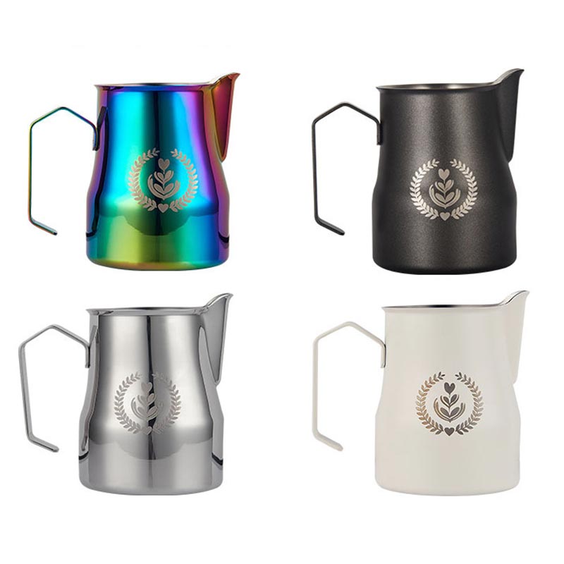 Art Craft Logo - เหยือกใส่กาแฟสแตนเลส304ขนาด350มล./500มล. ถ้วยฟองนมเครื่องทำครีมงานฝีมือบาริสต้าเอสเปรสโซแก้วลาเต้เครื่องมือทำโลโก้