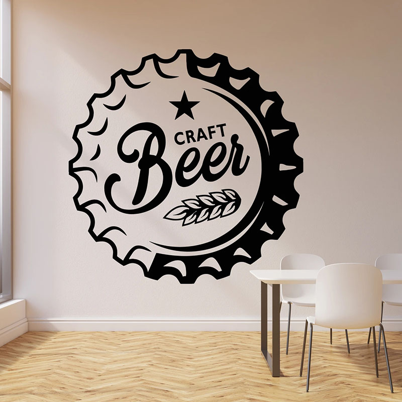 Art Craft Logo - Wall Decal ดื่มเครื่องดื่มแอลกอฮอล์บาร์ผับเบียร์หัตถกรรมบ้านตกแต่งภายใน Art LOGO ประตูหน้าต่างไวนิลสติกเกอร์วอลล์เปเปอร์ที่ถอดออกได้