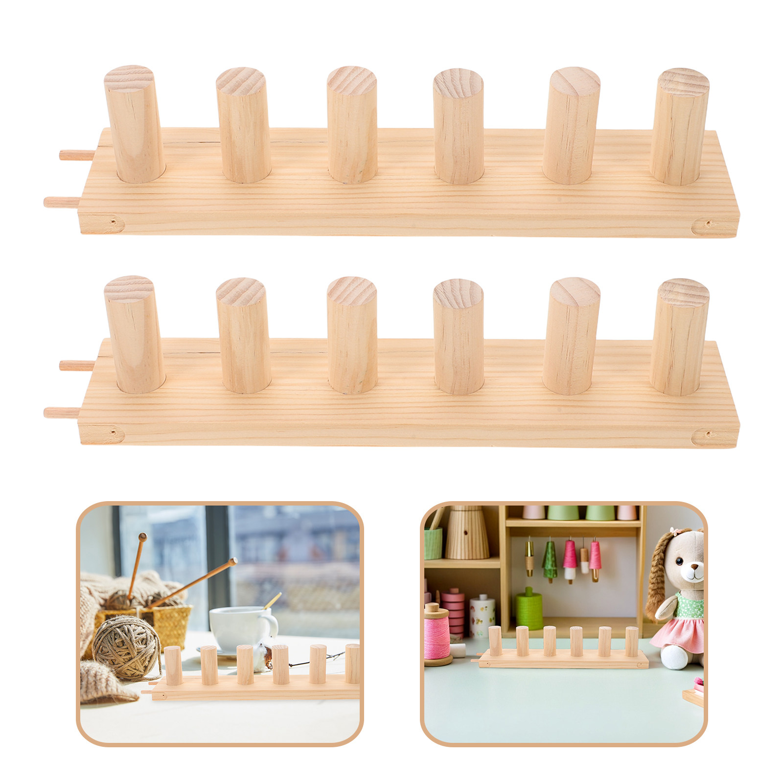 Loom Weaving Frame - แท่นถักนิตติ้งไม้สำหรับทำผ้าห่ม ใช้กับไหมพรมหนา อุปกรณ์โมดูลาร์ 3in1 สำหรับงานถักโครเชต์ ผ้าห่มขนสัตว์
