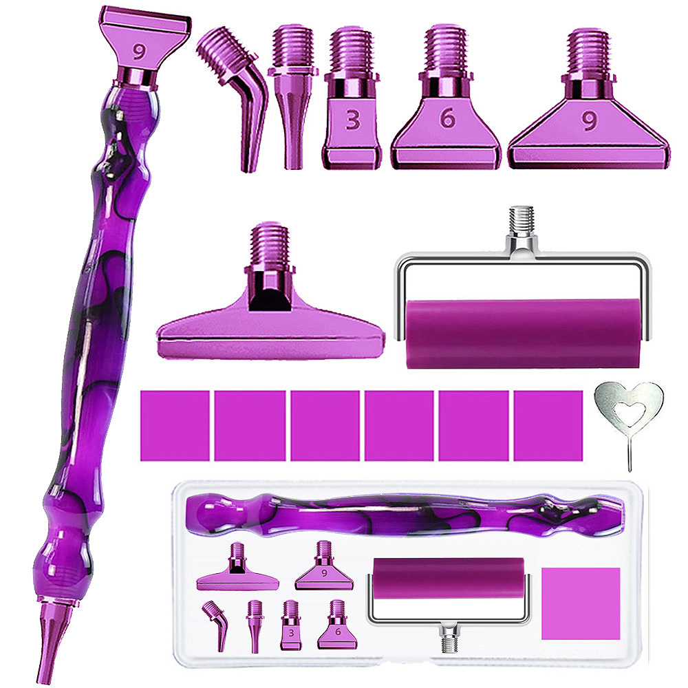 Diamond Painting Kit - ชุดเครื่องมืออุปกรณ์เสริมปากกาเพ้นท์เพชร, ปลายปากกาโลหะสแตนเลส, ชุดที่ใส่ปากกาเพชร, อุปกรณ์เสริมเครื่องมือ