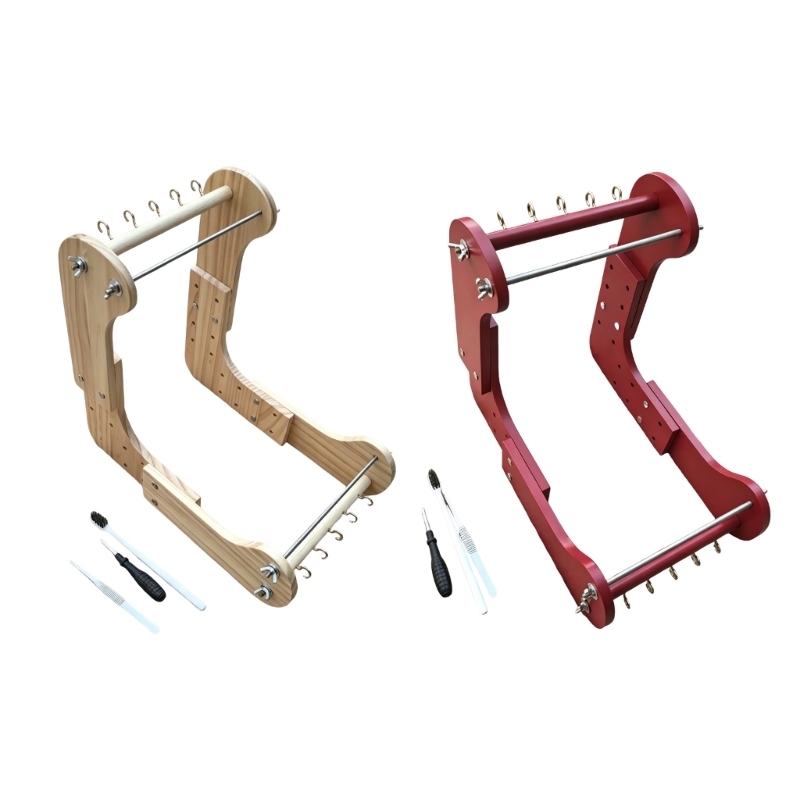 Loom Weaving Frame - โต๊ะลูกปัดLoomปรับกรอบไม้สำหรับเครื่องประดับโครงการหัตถกรรม,สร้อยข้อมือทอผ้าและลูกปัดทำงาน,Loom Body E0BF