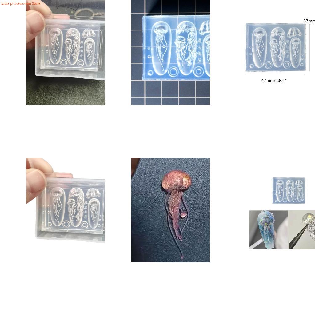 Art Craft Jellyfish - F92D Creative แมงกะพรุนเล็บแม่พิมพ์ซิลิโคน Dropper แม่พิมพ์เล็บตกแต่งแม่พิมพ์