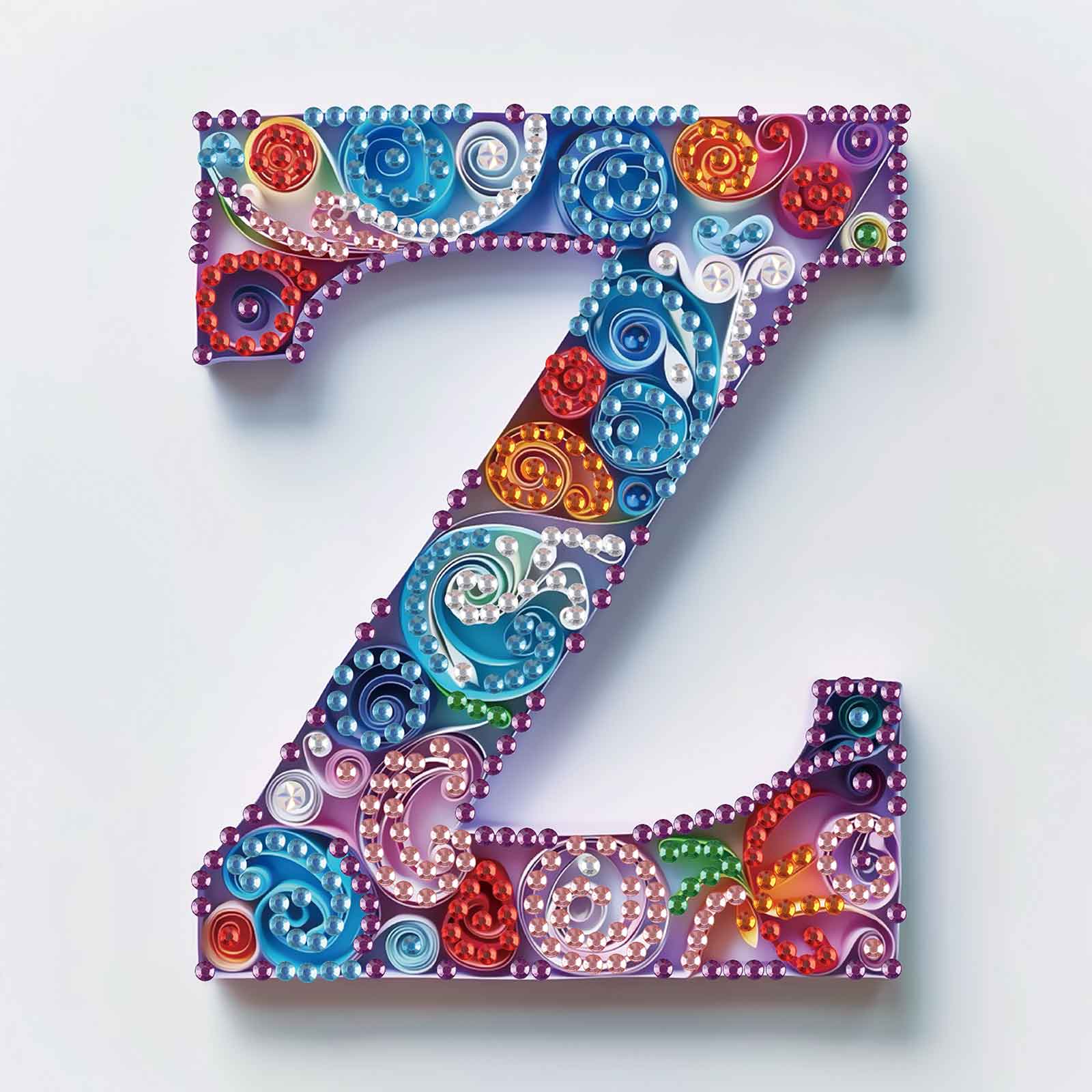 Art And Craft Letter Z - ชุดอุปกรณ์วาดภาพเพชรรูปทรงพิเศษ, ชุดงานฝีมือเพชร DIY ตัวอักษร Z สำหรับตกแต่งบ้าน