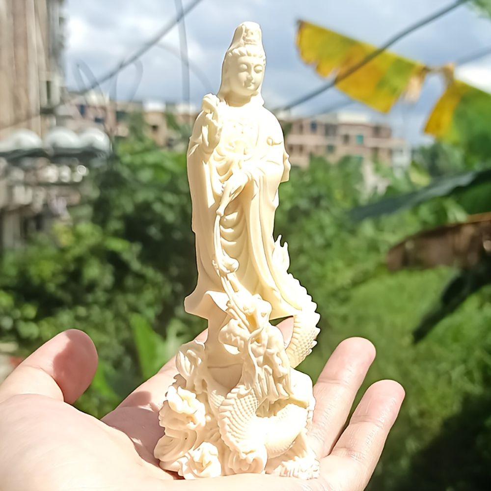 Art Craft New Year - รูปปั้นพระโพธิสัตว์กวนอิมทำจากเรซิน ของตกแต่งบูชาวันคริสต์มาสและปีใหม่ สไตล์เซน งานศิลปะสะสม ของตกแต่งทางเข้าบ้าน สไตล์ความงามแบบตะวันออก
