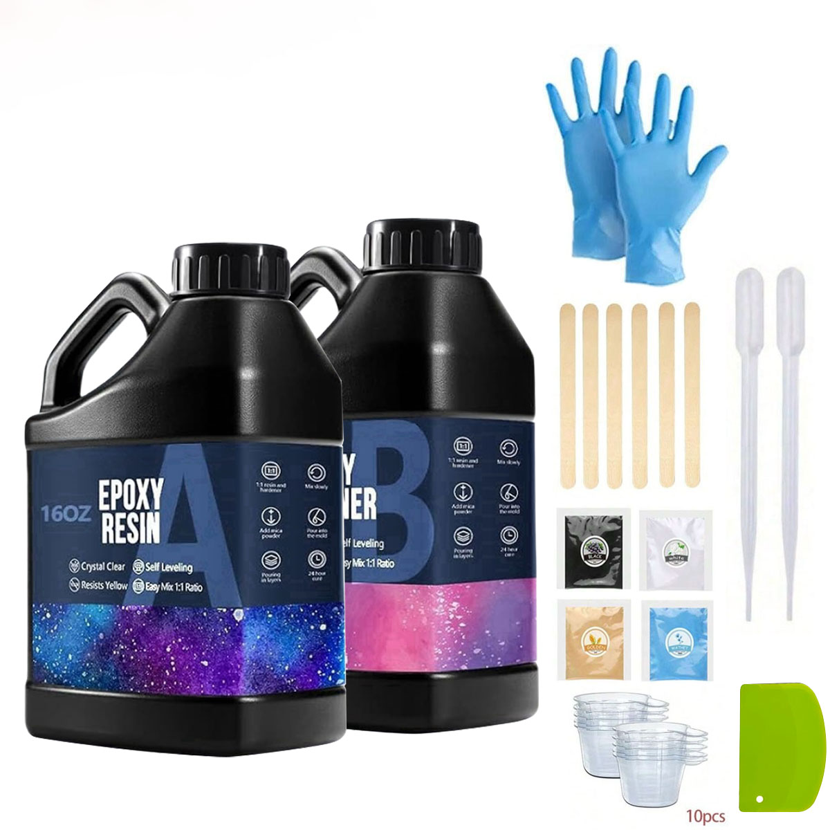 Art Craft Easy - ชุดเรซิ่นอีพ็อกซี่ใส 1000 มล. ไม่เหลือง ไม่มีฟองอากาศ เรซิ่นสำหรับงานศิลปะ