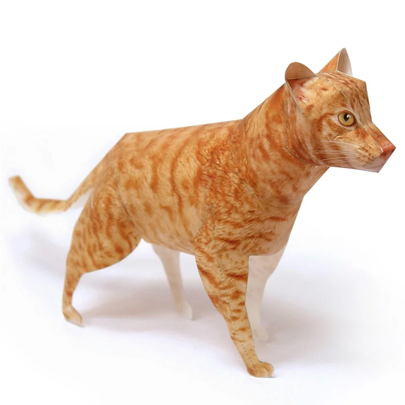 Art Craft Cat - Ocicat แมวสีส้ม Tabby Origami Art กระดาษสัตว์ที่สมจริง