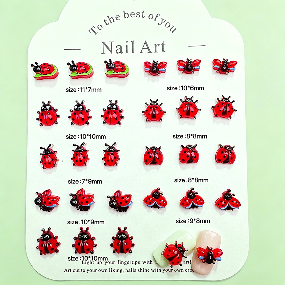 ชาร์มติดเล็บรูปเต่าทอง 3 มิติ  - Art Craft Ladybug บทวิจารณ์และราคา