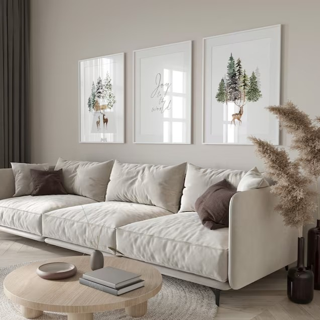 คริสต์มาส Elk Cedar Tree พิมพ์ - Art Craft Christmas บทวิจารณ์และราคา