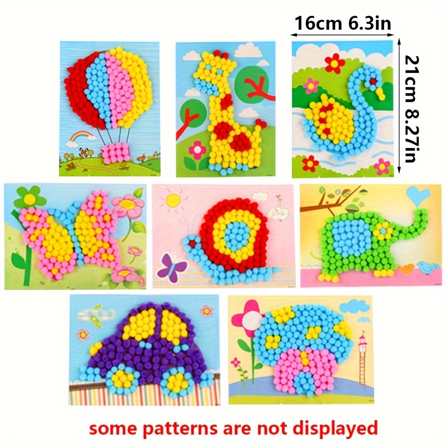 2pcs 16x21 ซม.สีสัน Pom-Pom ภา - Art Craft Animals บทวิจารณ์และราคา