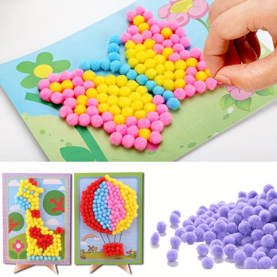 2pcs 16x21 ซม.สีสัน Pom-Pom ภา - Art Craft Animals บทวิจารณ์และราคา