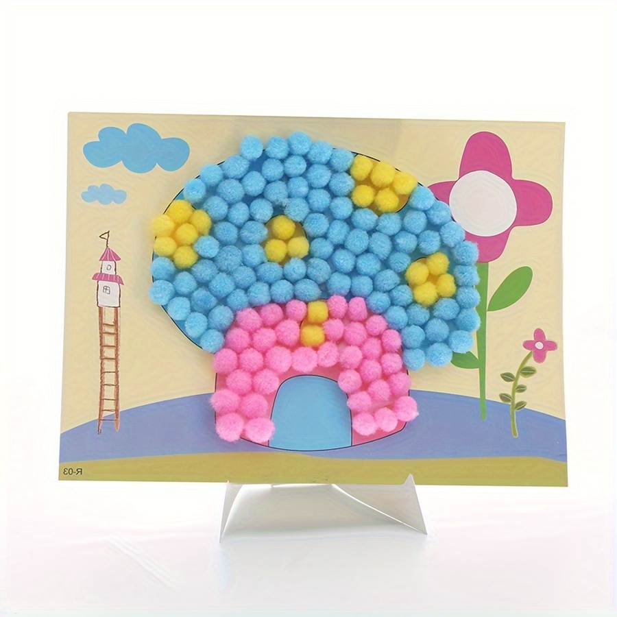 2pcs 16x21 ซม.สีสัน Pom-Pom ภา - Art Craft Animals บทวิจารณ์และราคา