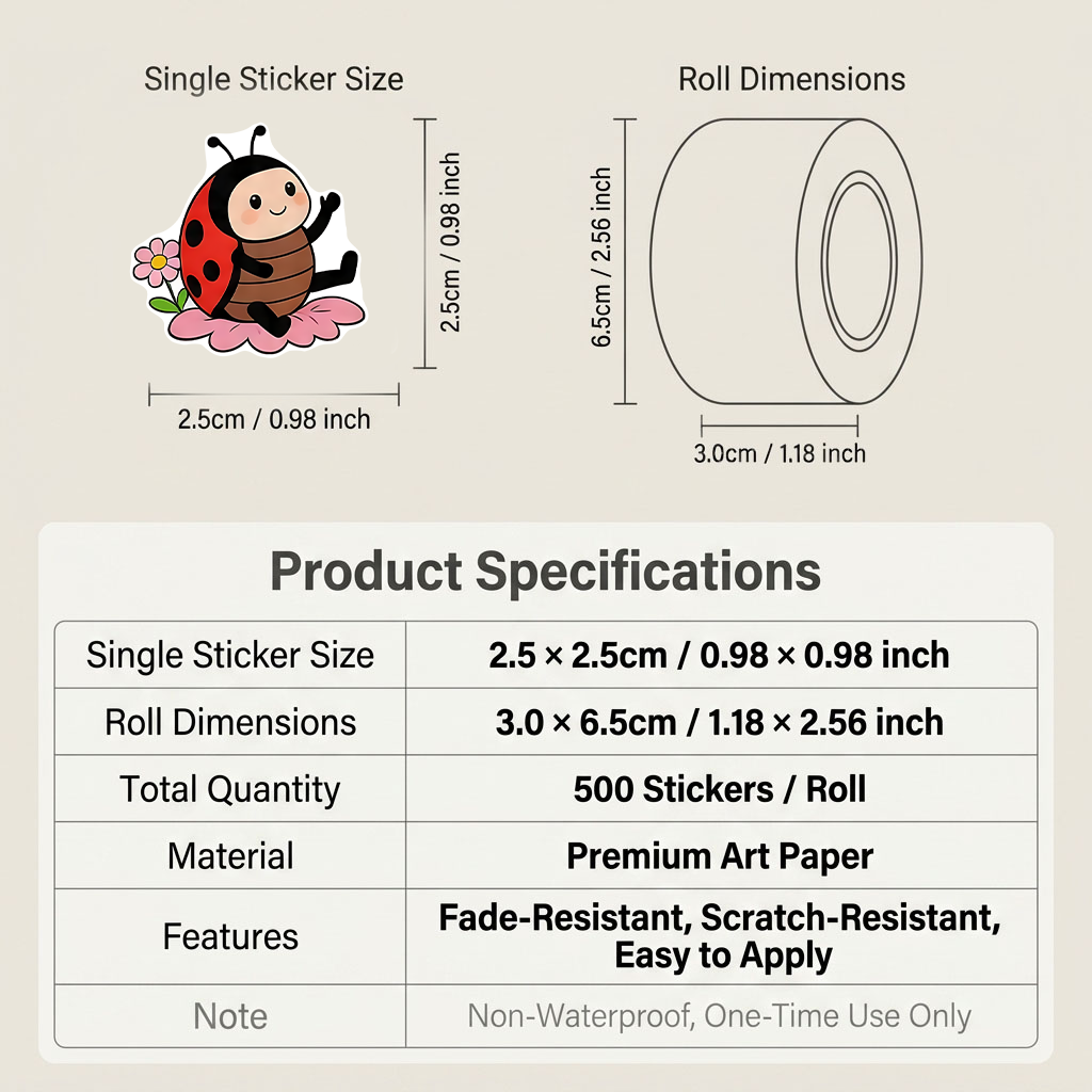 สติกเกอร์ลายเต่าทองการ์ตูน 500 - Art Craft Ladybug บทวิจารณ์และราคา