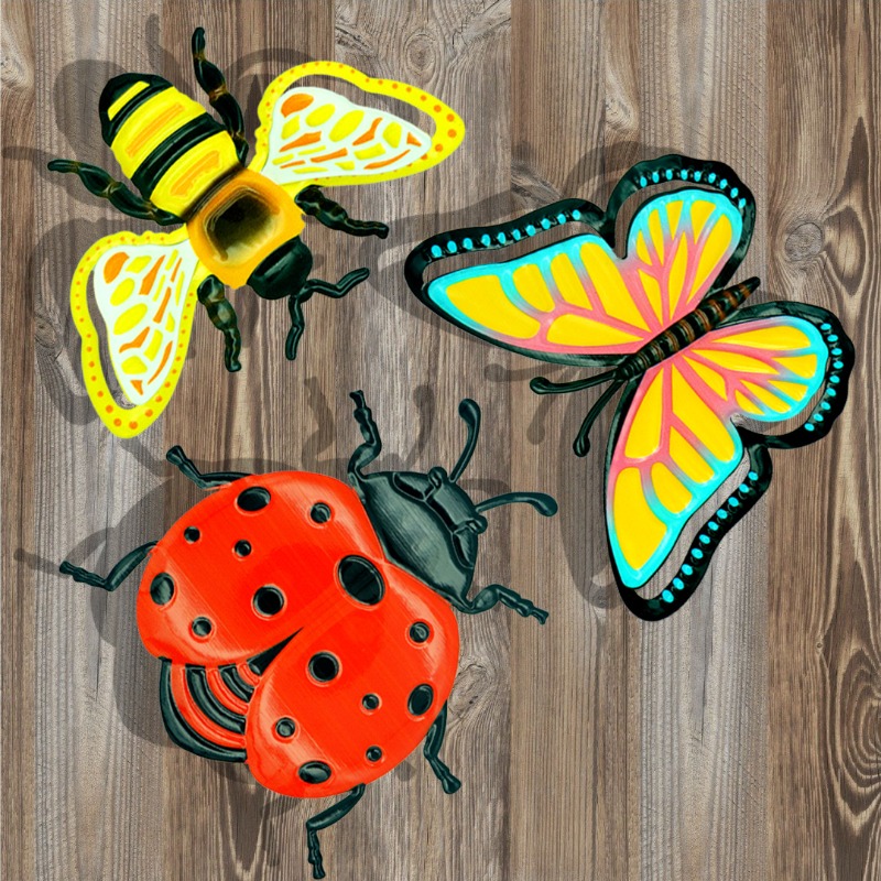 งานฝีมือเหล็กรูปผีเสื้อ 3 ชิ้น - Art Craft Ladybug บทวิจารณ์และราคา
