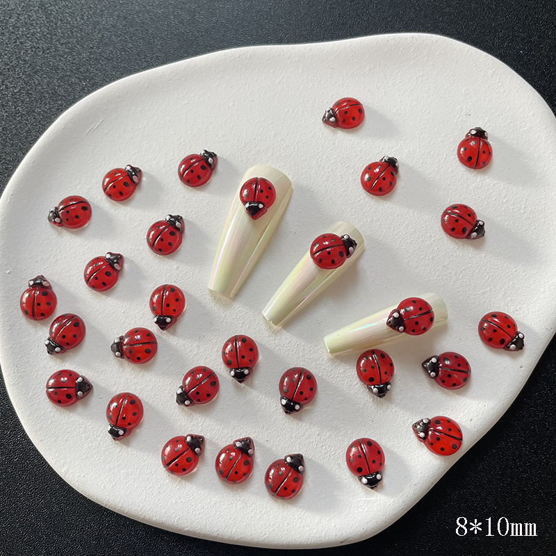 50 ชิ้น 3D เรซิ่นสีแดง Ladybug - Art Craft Ladybug บทวิจารณ์และราคา