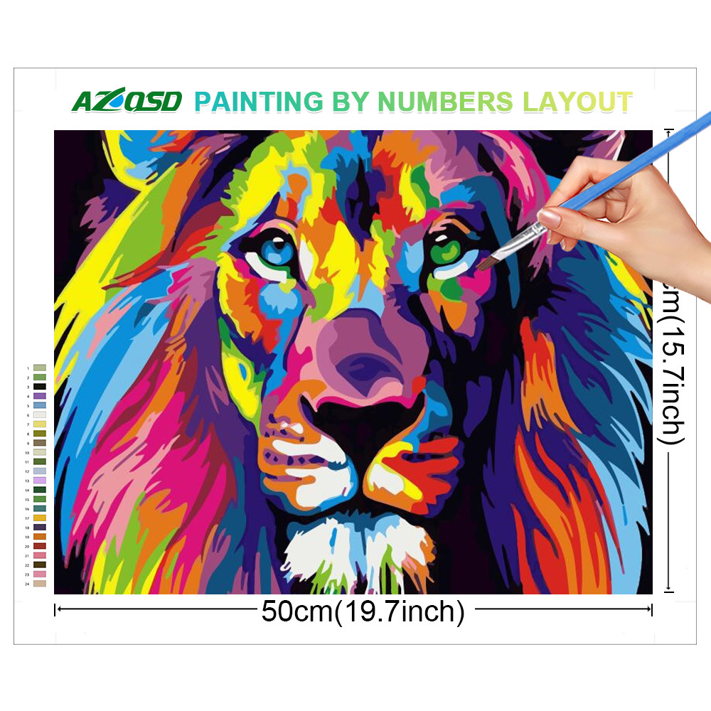 AZQSD ผู้ใหญ่สีโดยตัวเลขสัตว์ท - Art Craft Cat บทวิจารณ์และราคา