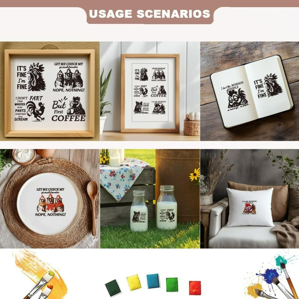 แผ่นสกรีนผ้าไหมลายไก่ตลก 2 แผ่ - Silk Screen Printing บทวิจารณ์และราคา