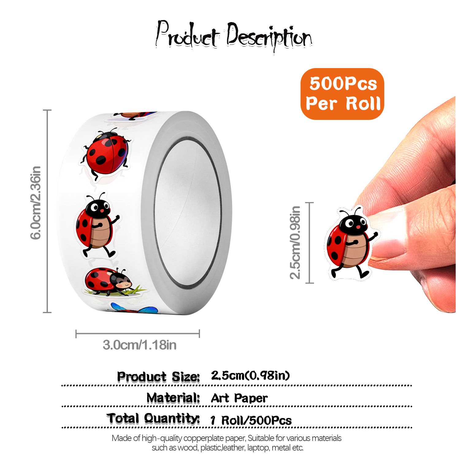 สติกเกอร์ลายเต่าทองการ์ตูนแบบไ - Art Craft Ladybug บทวิจารณ์และราคา