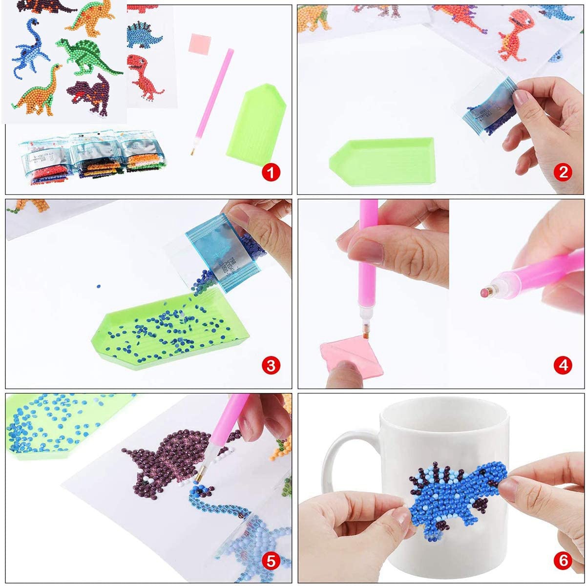 AEE6-ชุดภาพวาด 5D สำหรับเด็ก,  - Art Craft Animals บทวิจารณ์และราคา