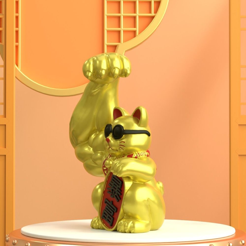 รูปปั้นแมวกวักเรซิ่น งานศิลปะต - Art Craft Cat บทวิจารณ์และราคา