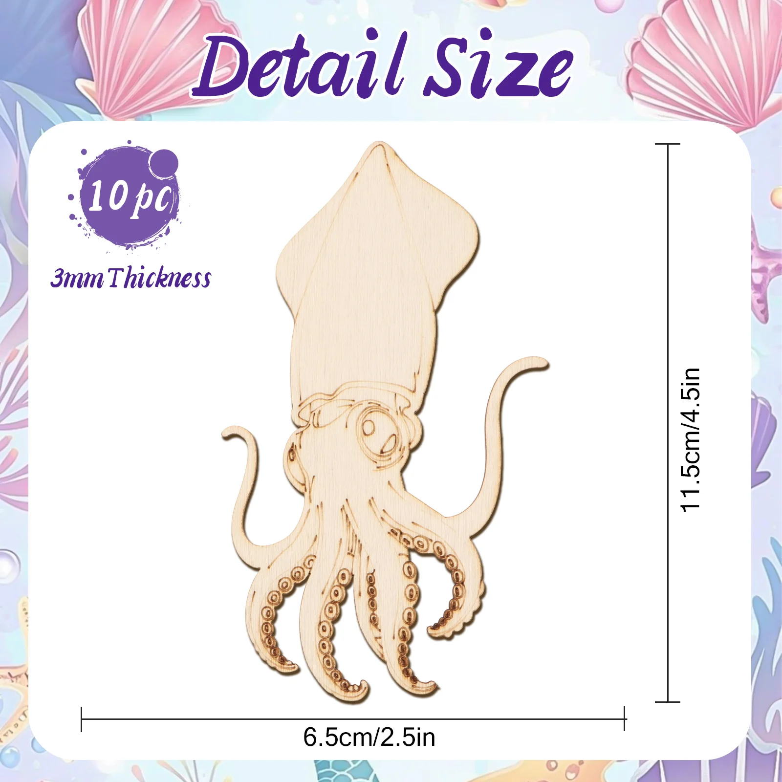 ชุดงานฝีมือไม้รูปปลาหมึกยักษ์  - Art Craft Diy บทวิจารณ์และราคา