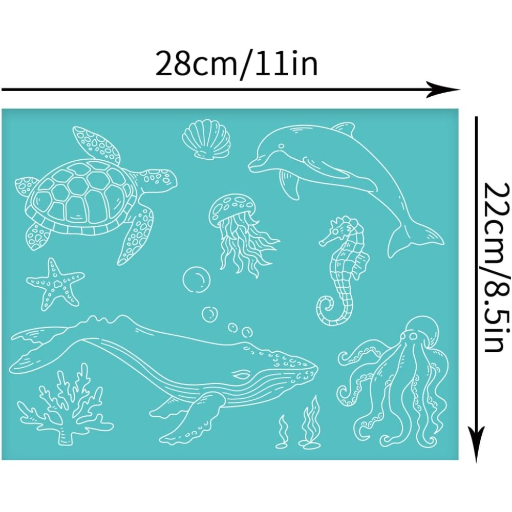2 ชิ้น 11x8.6 นิ้วสัตว์ทะเล Se - Silk Screen Printing บทวิจารณ์และราคา